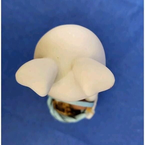 Enesco Holly Babes Easter Baby in Bunny Suit Blue Woven Basket Figurine 1983 - Picture 6 of 12